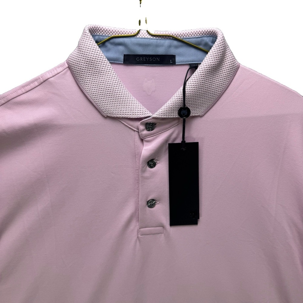 Greyson Golf Shirt Mens Large Pink Cherokee Polo Short Sleeve Supima Cotton NWT